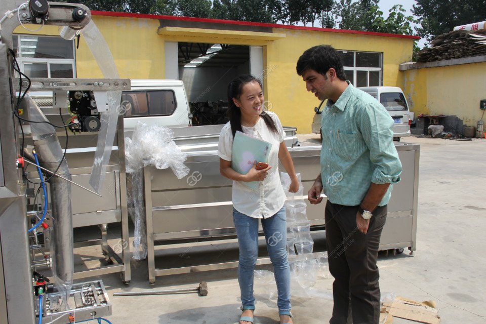 Iran customers visit our company for peanut roasting machine