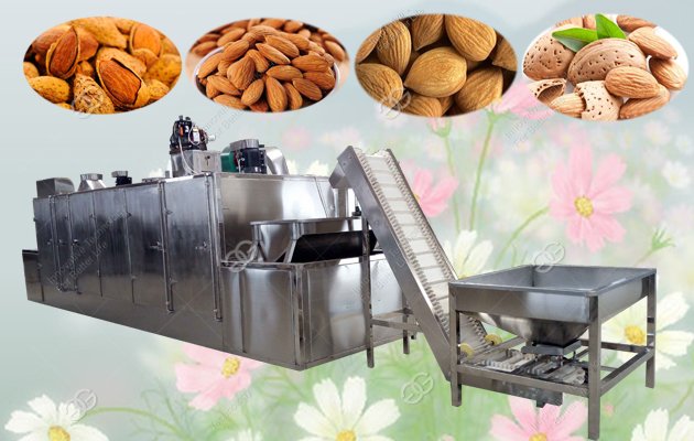 What does the almond roasting machine work?