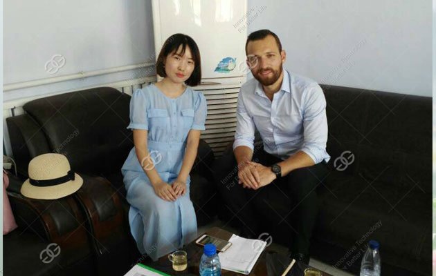 Bulgarian Customer Visit Our Company For Sesame Butter Grinding Machine